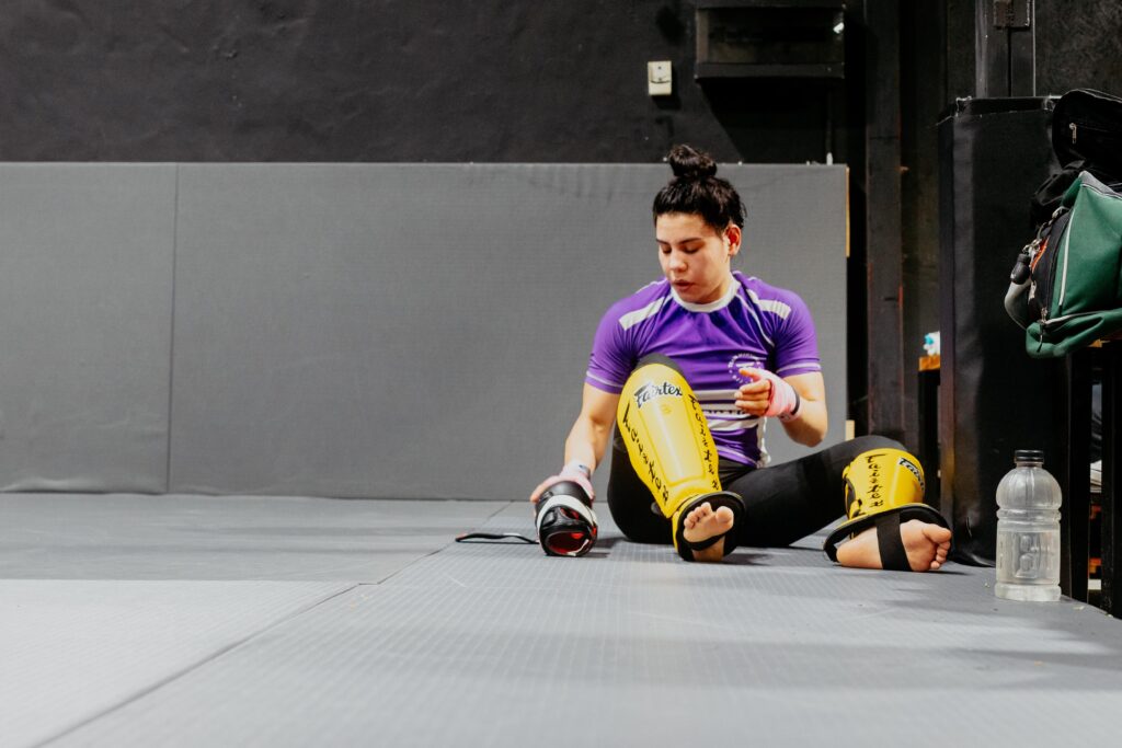 Custom shin guards manufactured by Differento International for MMA and boxing